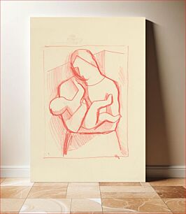 Πίνακας, A mother with a child in her arms by Mikuláš Galanda