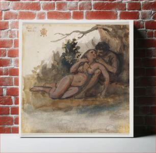 Πίνακας, A naked couple by a tree by Wilhelm Marstrand