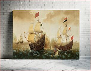 Πίνακας, A Naval Encounter between Dutch and Spanish Warships (ca. 1618–1620) by Cornelis Verbeeck