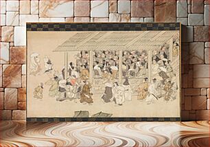 Πίνακας, A Nenbutsu Gathering at Ichiya, Kyoto, from the Illustrated Biography of the Monk Ippen and His Disciple Ta'a (Yugyō Shōnin engi-e), Japan