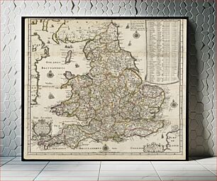 Πίνακας, A new map of England and Wales with the direct and cros roads also the number of miles between the townes on the roads by inspection in figures