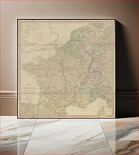 Πίνακας, A new map of France, Belgium, Switzerland &c. : containing all the post & cross roads, with the rivers, & canals, also the old & new divisions