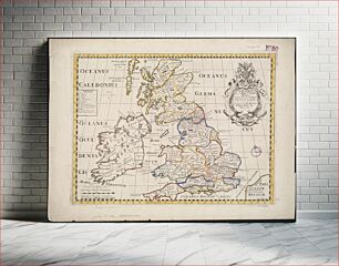 Πίνακας, A new map of the Brittish Isles shewing their antient people, cities, and towns of note, in the time of the Romans : dedicated to His Highness William, Duke of Glocester