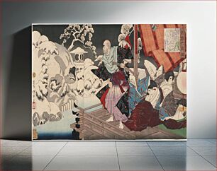 Πίνακας, A New Selection of Strange Events: Taira No Kiyomori Seeing Skulls in the Snowy Garden by Tsukioka Yoshitoshi