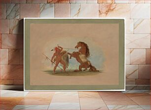 Πίνακας, A Pawnee Warrior Sacrificing His Favorite Horse (1861-1869) by George Catlin