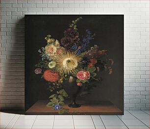 Πίνακας, A porphyry vase with Cactus grandiflora and other flowers by C. D. Fritzsch