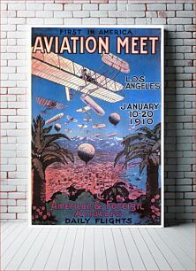 Πίνακας, A poster of the 1910 International Air Meet, held at Dominguez Field, California, USA