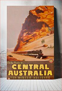 Πίνακας, A poster of the former Commonwealth Railways advertising train travel to winter holidays in Central Australia