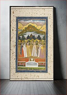 Πίνακας, A Princess and Her Companions Enjoying a Terrace Ambiance by Muhammad Faqirullah Khan
