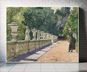 Πίνακας, A Promenade in the Park at Sanssouci (1885) by Franz Skarbina