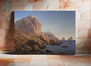 Πίνακας, A Rocky Coast, Capri. by Christen Købke