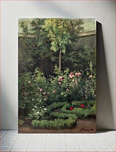 Πίνακας, A Rose Garden (1862) by Camille Pissarro