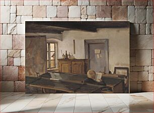 Πίνακας, A schoolroom with a reading boy by Hans Smidth