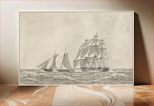 Πίνακας, A schooner running down a pursuing frigate by C.W. Eckersberg
