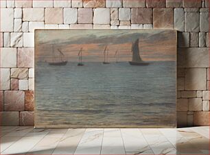 Πίνακας, A Seascape at Sunset (1880s) by Ernest–Ange Duez