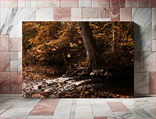 Πίνακας, A Serene Autumn Stream Ένα γαλήνιο φθινοπωρινό ρεύμα