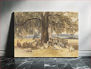 Πίνακας, A Shepherd with Flock Beneath a Large Tree