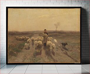 Πίνακας, A Shepherdess and Her Flock by Anton Mauve