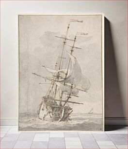 Πίνακας, A Ship at Sea by Ludolf Backhuysen