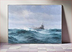 Πίνακας, A ship in a storm on the Atlantic Ocean by Vilhelm Arnesen