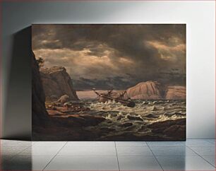 Πίνακας, A Shipwreck on the Coast of Norway by Johan Christian Claussen Dahl