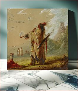 Πίνακας, A Shoshonee Indian Smoking, Alfred Jacob Miller
