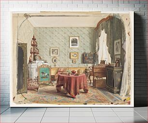 Πίνακας, A Sitting Room with a Writing Table, Wilhelm Amandus Beer