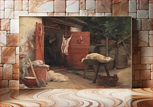 Πίνακας, A Slaughterhouse in Hellebæk by Carl Bloch
