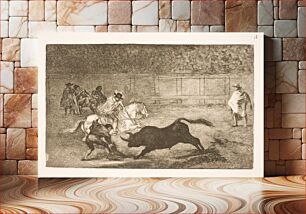 Πίνακας, A Spanish rider breaks short spears with the help of his seconds by Francisco Goya