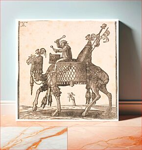 Πίνακας, A splendidly saddled dromedary with a drummer as rider