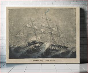 Πίνακας, A squall off Cape Horn between 1840 and 1890 by Currier & Ives