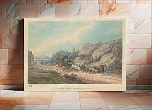 Πίνακας, A stagecoach with frightened horses, Charles B Newhouse
