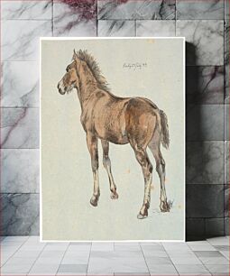 Πίνακας, A standing foal by Johan Thomas Lundbye