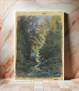 Πίνακας, A Stream through a Dense Forest (1884) by François–Louis Français