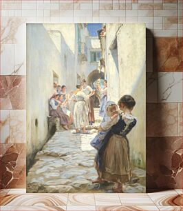 Πίνακας, A Street in Torello, Italy by P.S. Krøyer