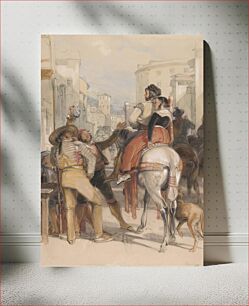 Πίνακας, A Street Scene in Granada on the Day of the Bullfight