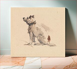 Πίνακας, A Terrier, Sitting, Facing Left