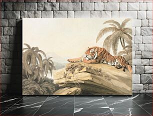 Πίνακας, A Tiger Resting: the frontispiece for "Oriental Field Sports" by Samuel Howitt
