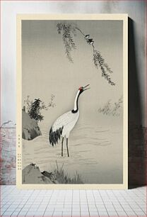 Πίνακας, A traditional portrait of a beautiful Japanese crane by Kano Motonobu (1476-1559)
