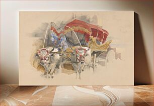 Πίνακας, A Turkish Araba Drawn by Two White Oxen, Constantinople (1841) by John Frederick Lewis