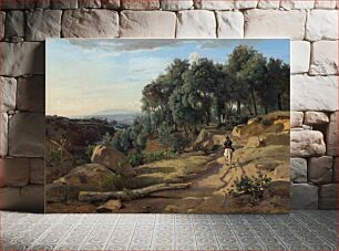 Πίνακας, A View near Volterra (1838) by Jean–Baptiste–Camille Corot