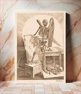 Πίνακας, A Winged Skeleton Holding an Anatomical Drawing, NGA 162365 (1779) by Jacques Gamelin