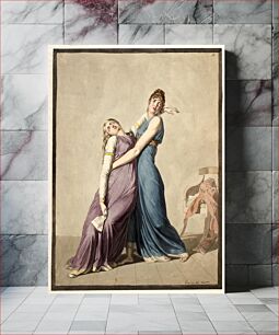 Πίνακας, A Woman is Supporting Another Woman, Who has fainted upon Reading a Letter by C.W. Eckersberg