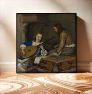 Πίνακας, A Woman Playing the Theorbo-Lute and a Cavalier by Gerard ter Borch the Younger