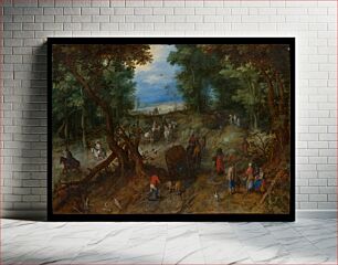 Πίνακας, A Woodland Road with Travelers by Jan Brueghel the Elder