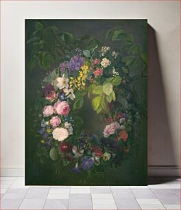 Πίνακας, A wreath of flowers by Emma Thomsen