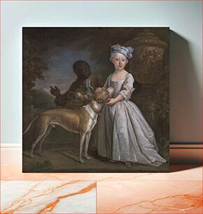 Πίνακας, A Young Girl with an Enslaved Servant and a Dog