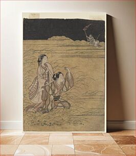 Πίνακας, A Young Man and Women in the Moor of Musashino; Parody of the Akuta River episode of the Tale of Ise (Ise monogatari)