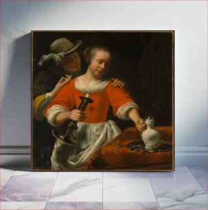 Πίνακας, A Young Woman and a Cavalier by Cornelis Bisschop