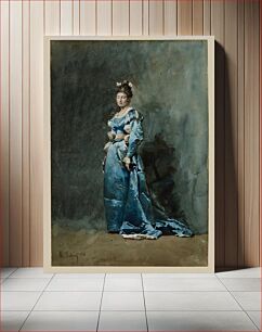 Πίνακας, A Young Woman in a Blue Dress